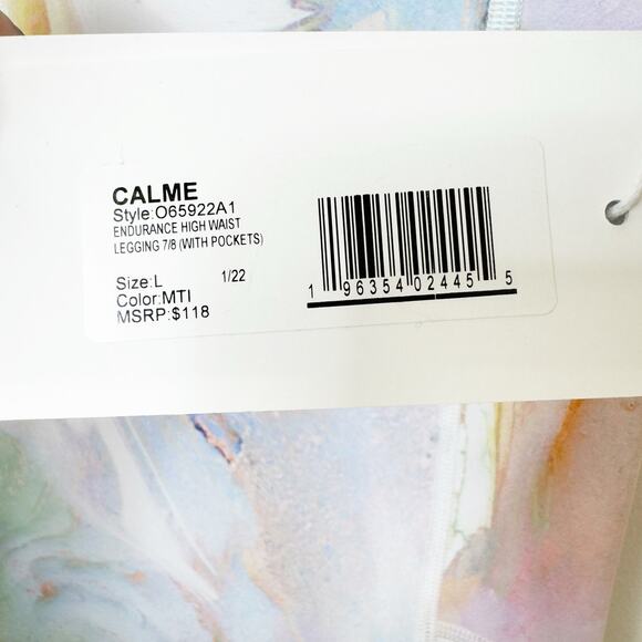 NWT Calme by Johnny Was Multi Marble High Waist Endurance Leggings L - Picture 7 of 9